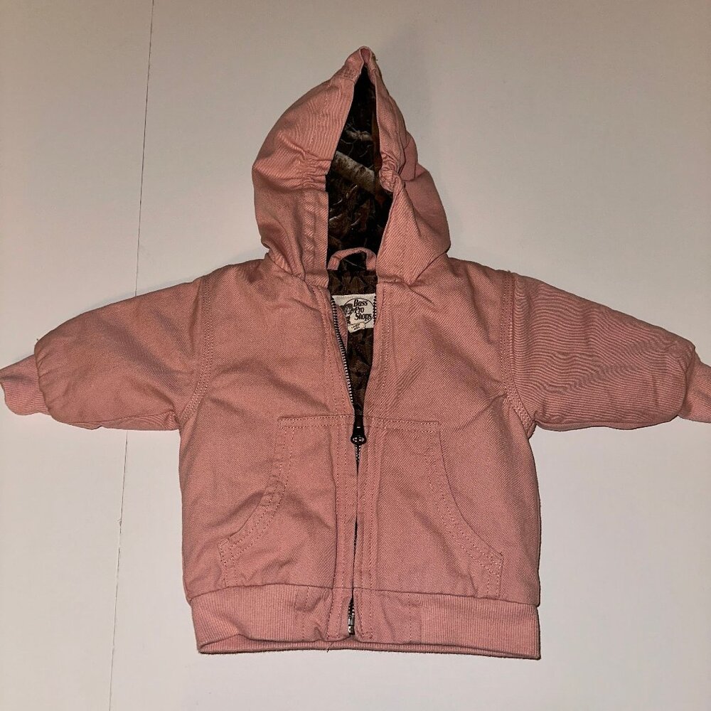 BASS PRO SHOP Kids Infant PINK & CAMO Zipper Hoodie Jacket 3 Months Baby girl